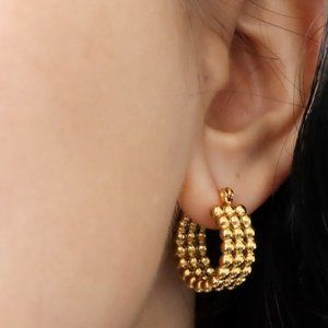 Smooth Ball Round Circle Earrings